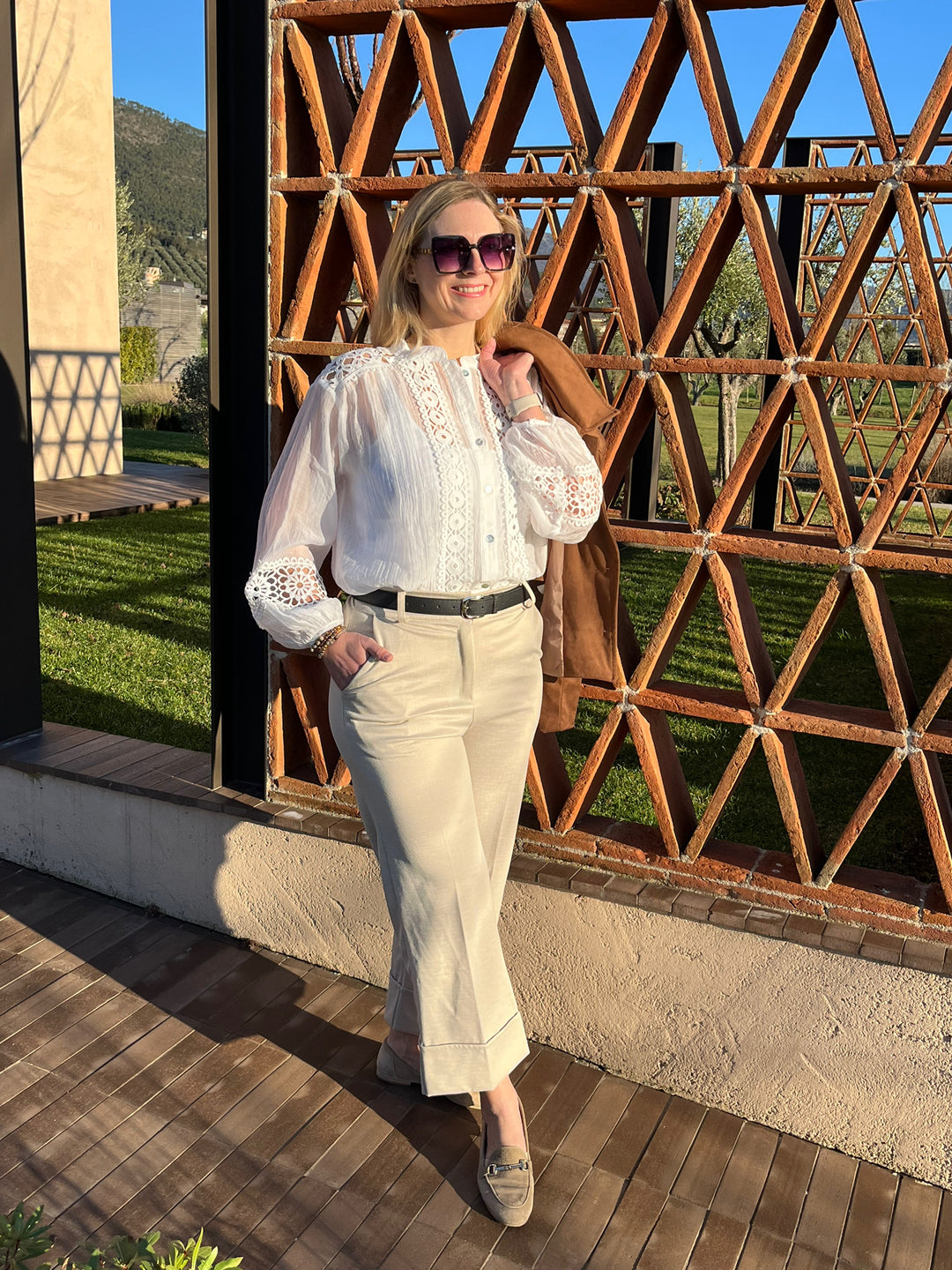 7/8-Hose mit Aufschlag, beige von Bella Vita - Mode & Lifestyle