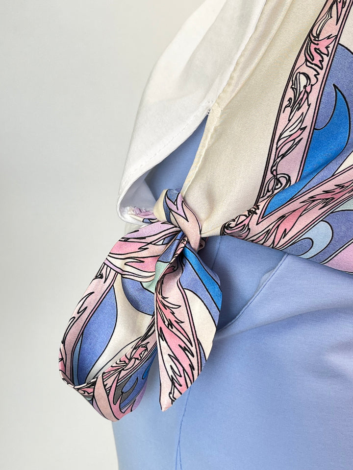 T-Shirt mit Tücherdruck Retro-Print, blau von Bella Vita - Mode & Lifestyle