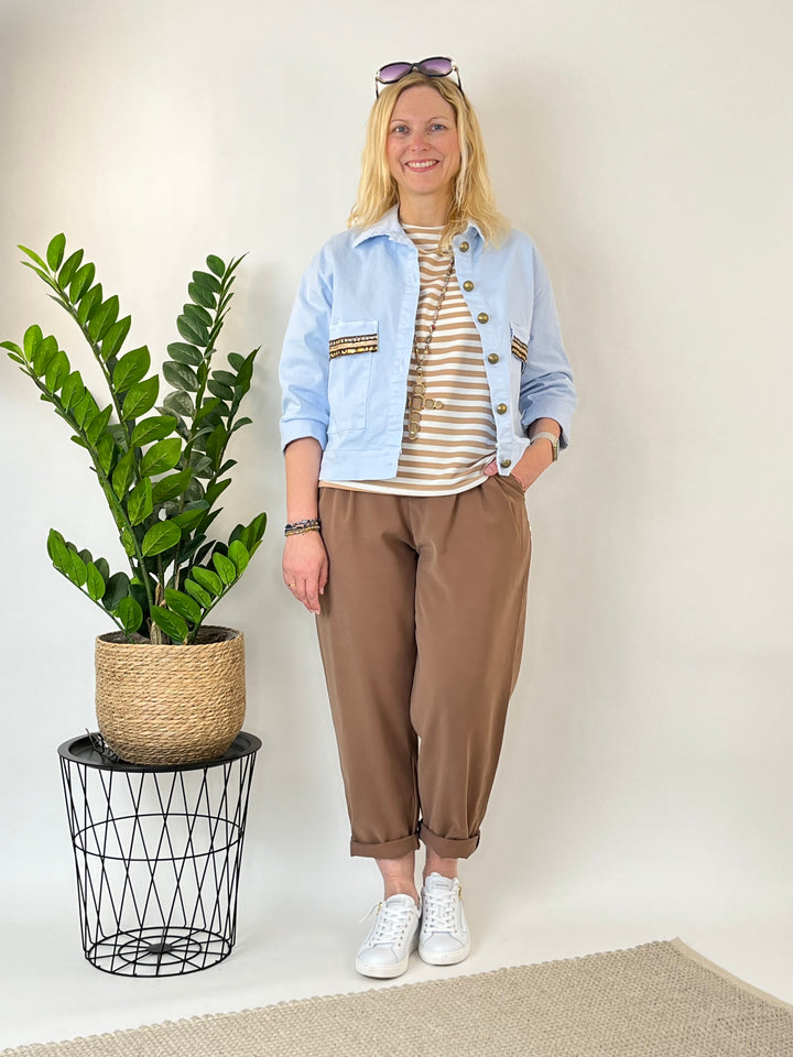 Bundfaltenhose mit Ziergürtel, cognac von Bella Vita - Mode &amp; Lifestyle