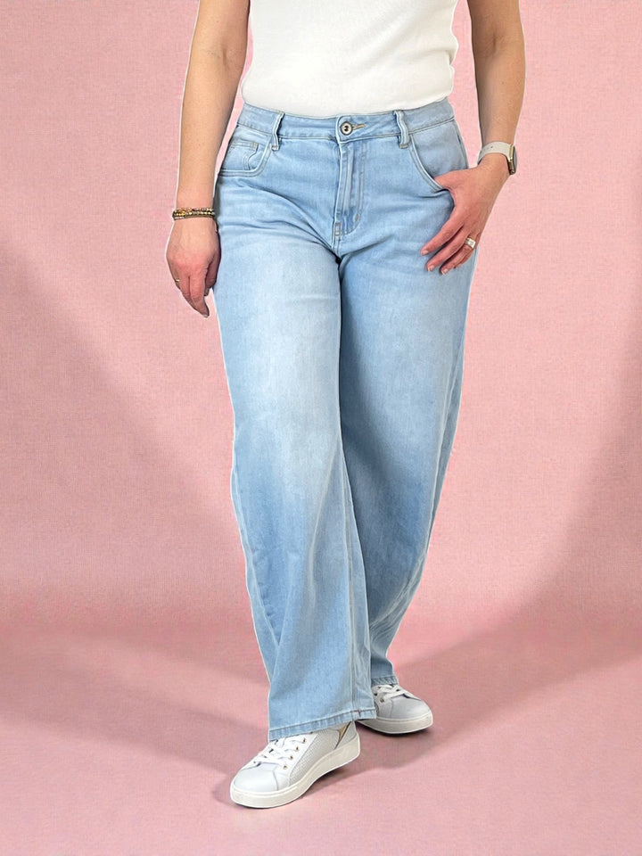Wide-Leg-Jeans, blue bleached von Bella Vita - Mode &amp; Lifestyle