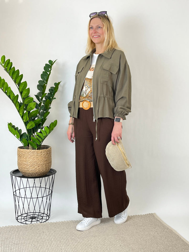 Marlenehose mit Ziergürtel, braun von Bella Vita - Mode &amp; Lifestyle