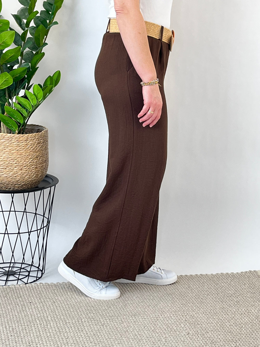 Marlenehose mit Ziergürtel, braun von Bella Vita - Mode &amp; Lifestyle