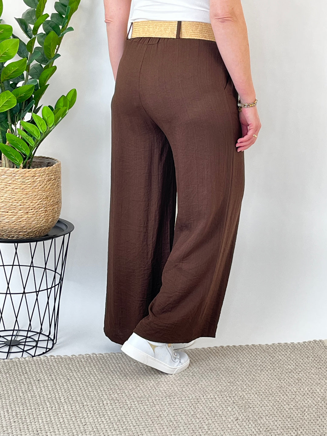 Marlenehose mit Ziergürtel, braun von Bella Vita - Mode &amp; Lifestyle