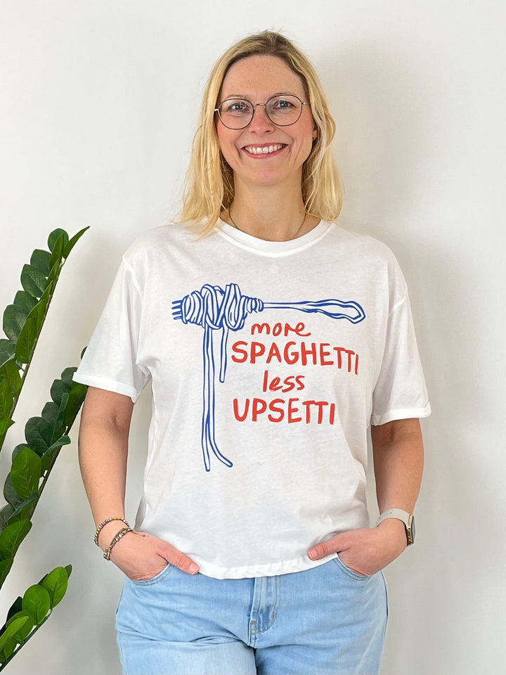 T-Shirt "More Spaghetti", weiß-rot von Bella Vita - Mode &amp; Lifestyle