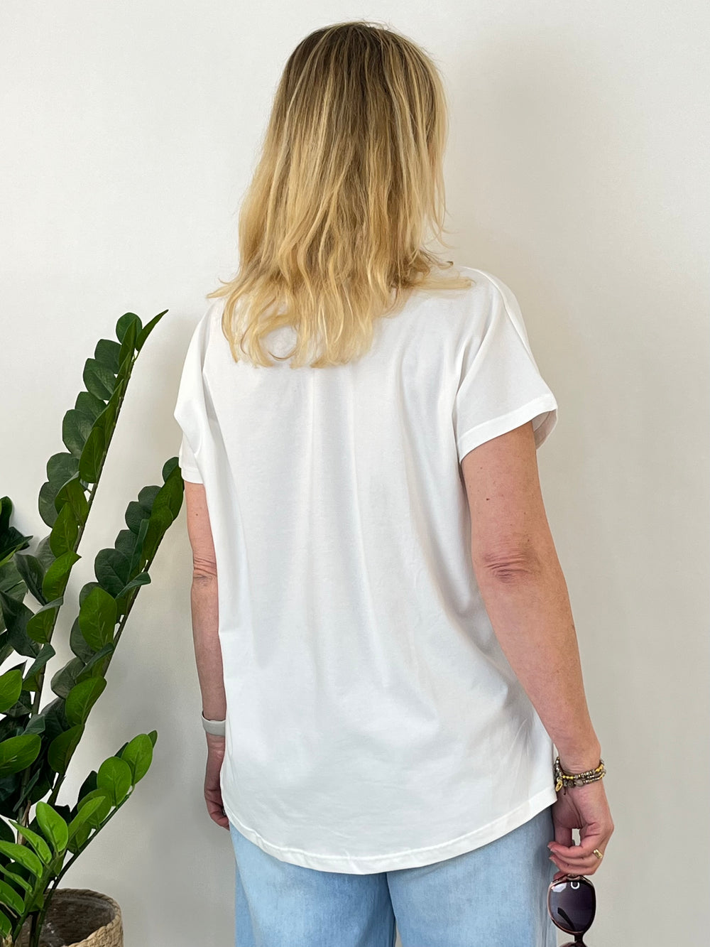 Oversize-Shirt "Ibiza", weiß-rosa-hellblau von Bella Vita - Mode & Lifestyle