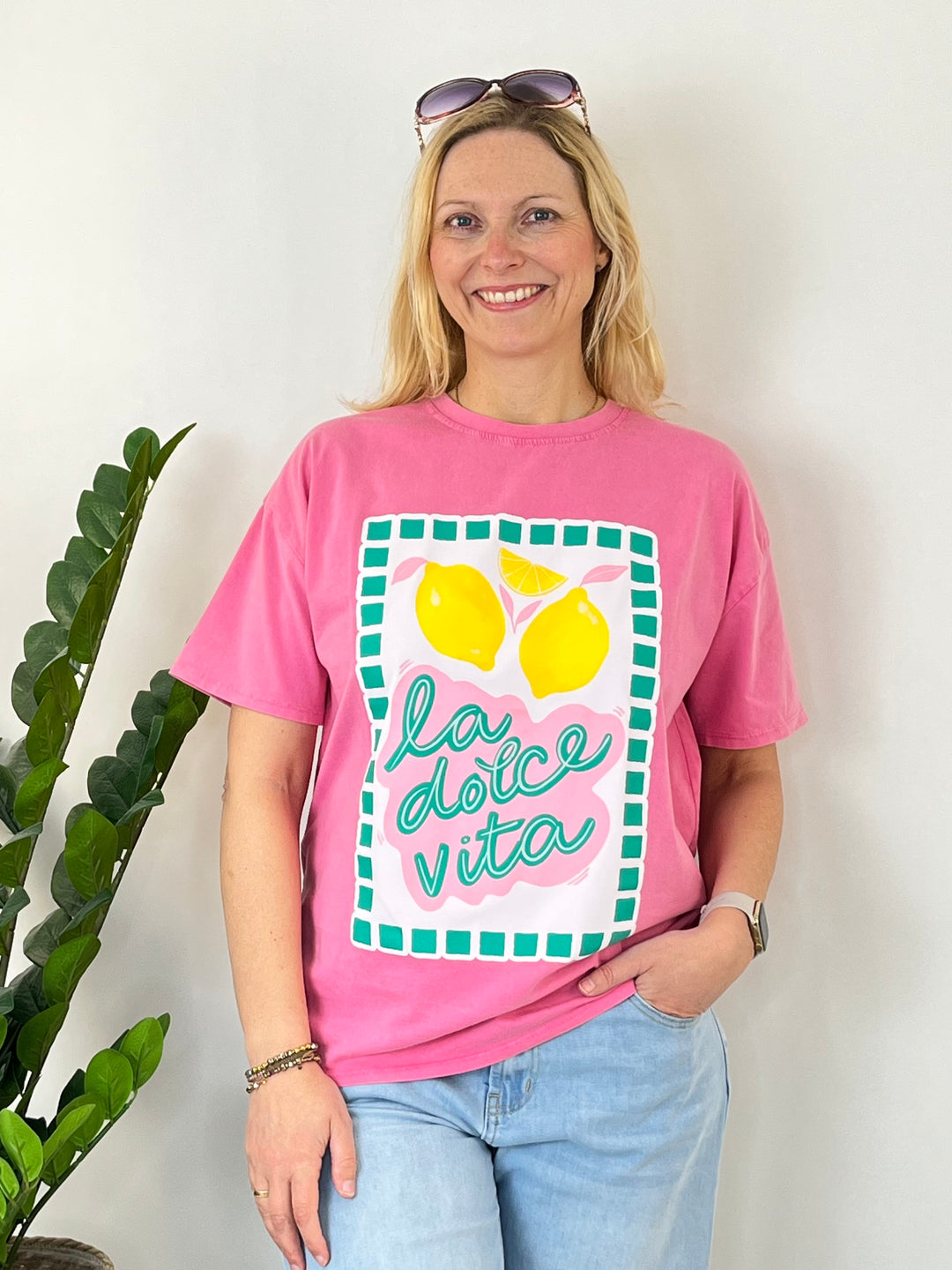 Oversize-Shirt "La dolce vita", rosa von Bella Vita - Mode & Lifestyle