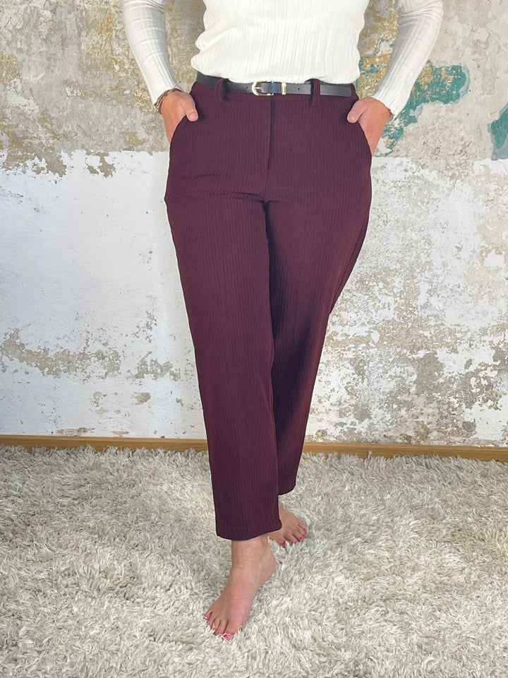 7/8-Cordhose, bordeaux von Bella Vita - Mode & Lifestyle