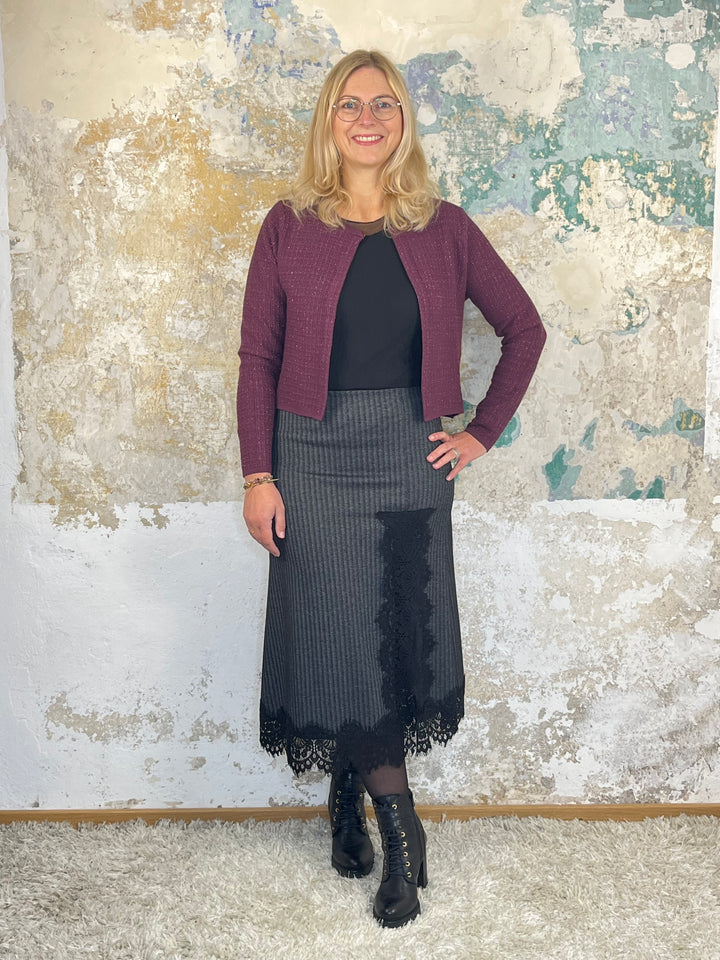 Rock mit Spitzenbesatz, anthrazit von Bella Vita - Mode & Lifestyle