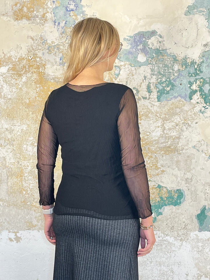 Mesh-Shirt, schwarz von Bella Vita - Mode & Lifestyle
