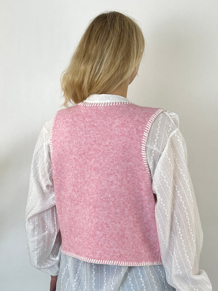 Strickweste mit Pailletten, rosa von Bella Vita - Mode &amp; Lifestyle