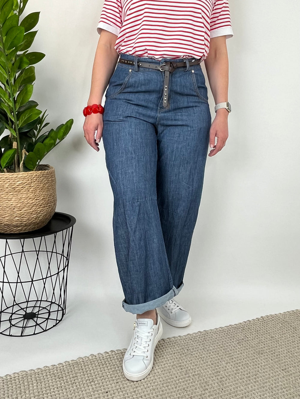 Wide-Leg-Hose im Denim Look, dark blue von Bella Vita - Mode & Lifestyle