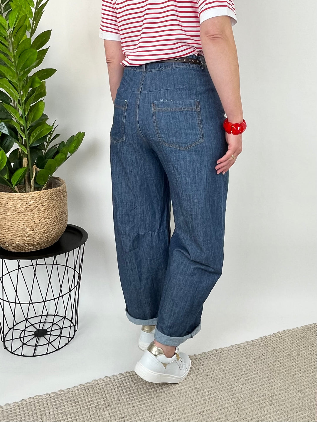 Wide-Leg-Hose im Denim Look, dark blue von Bella Vita - Mode & Lifestyle