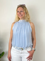 Blusentop mit Seide, hellblau von Bella Vita - Mode & Lifestyle