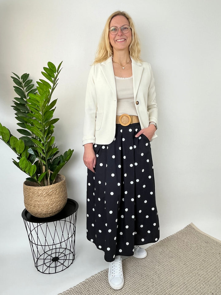 Tupfenrock aus Baumwolle, marine-ecru von Bella Vita - Mode &amp; Lifestyle