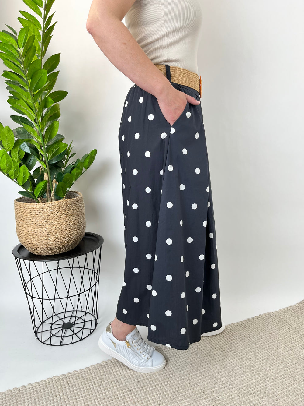 Tupfenrock aus Baumwolle, marine-ecru von Bella Vita - Mode & Lifestyle