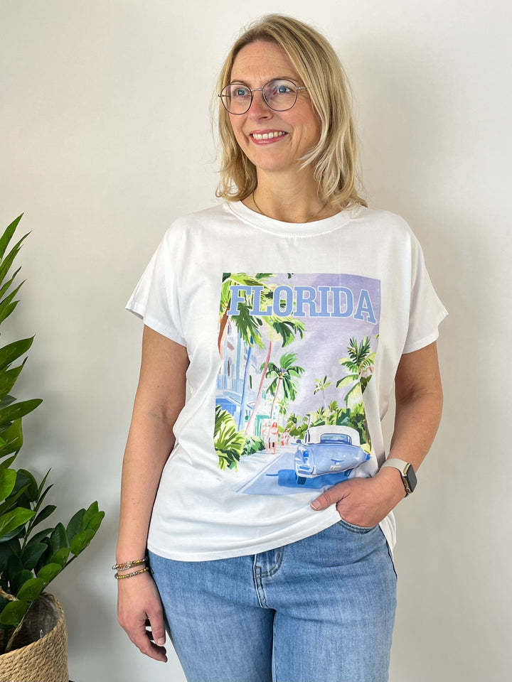 T-Shirt mit Frontdruck FLORIDA von Bella Vita - Mode &amp; Lifestyle
