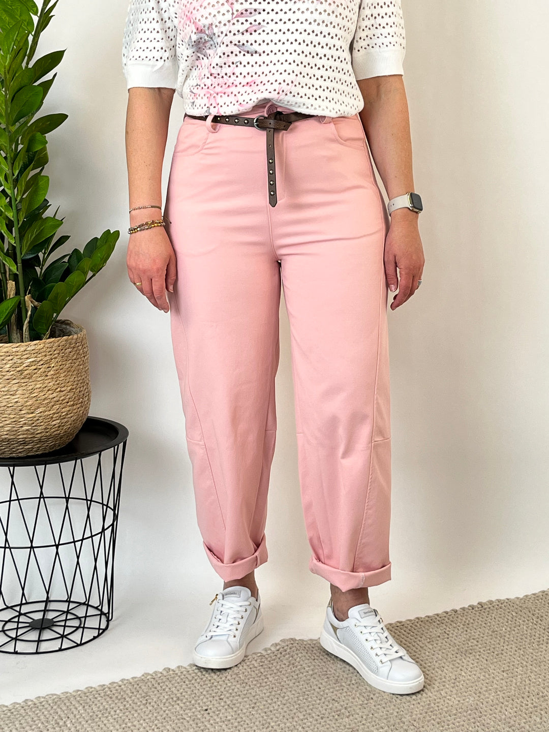 7/8-Hose im sportiven Look, rosa von Bella Vita - Mode & Lifestyle