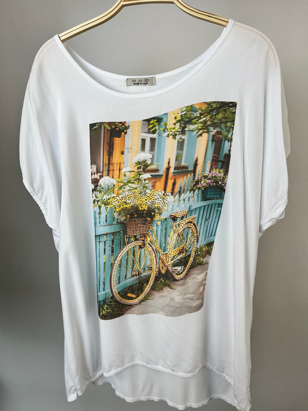 Shirt „Summer Bike“ mit Glitzersteinchen, mint von Bella Vita - Mode & Lifestyle