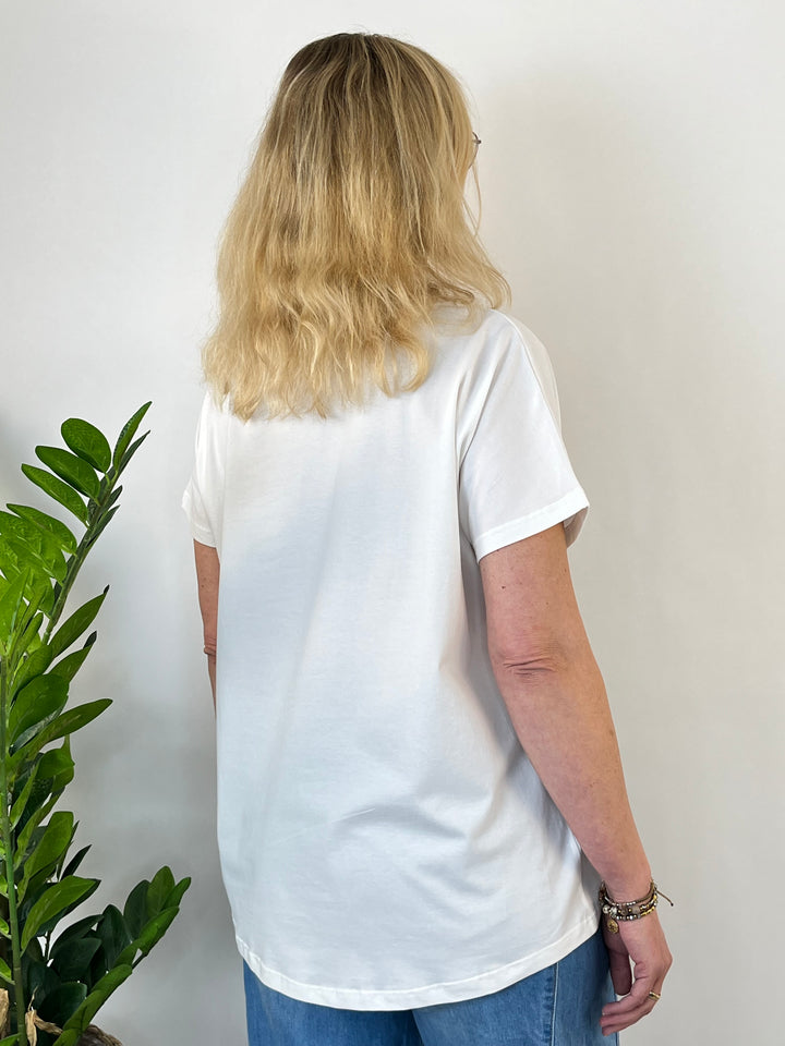 Oversize-Shirt "Dackel", weiß-rosa von Bella Vita - Mode &amp; Lifestyle