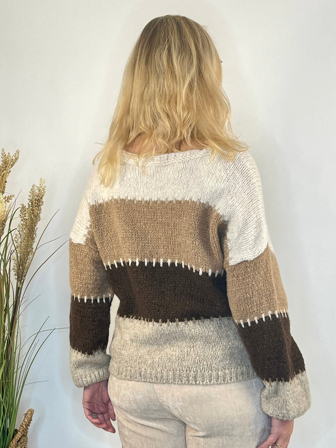 Pullover Colour-Block, braun-beige von Bella Vita - Mode & Lifestyle