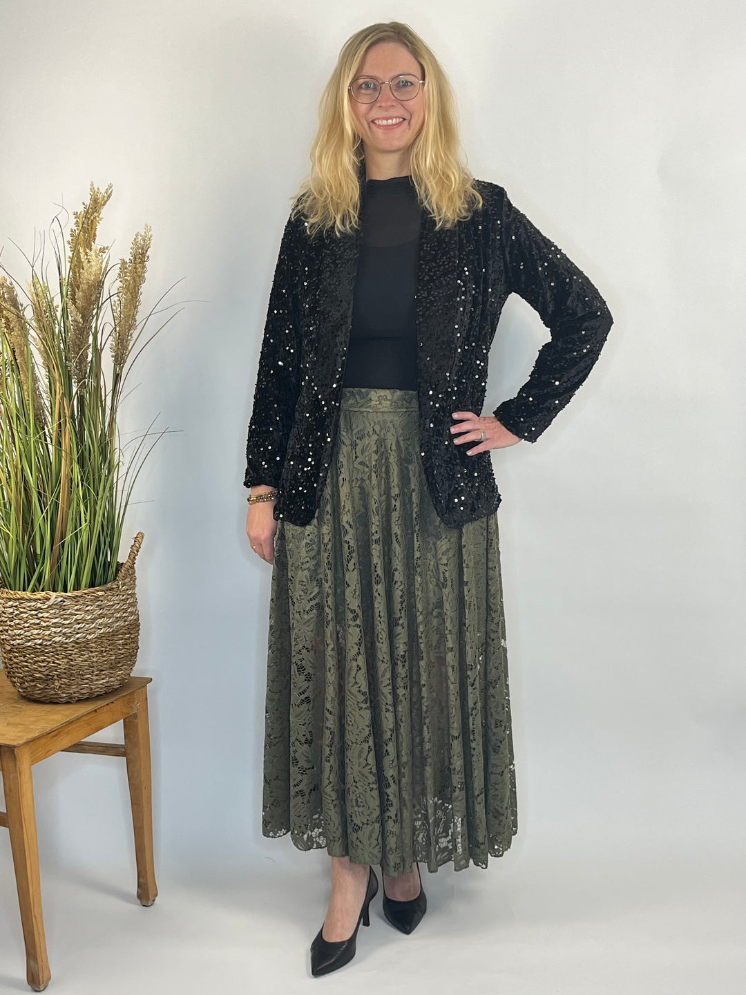 Paillettenblazer, schwarz von Bella Vita - Mode & Lifestyle