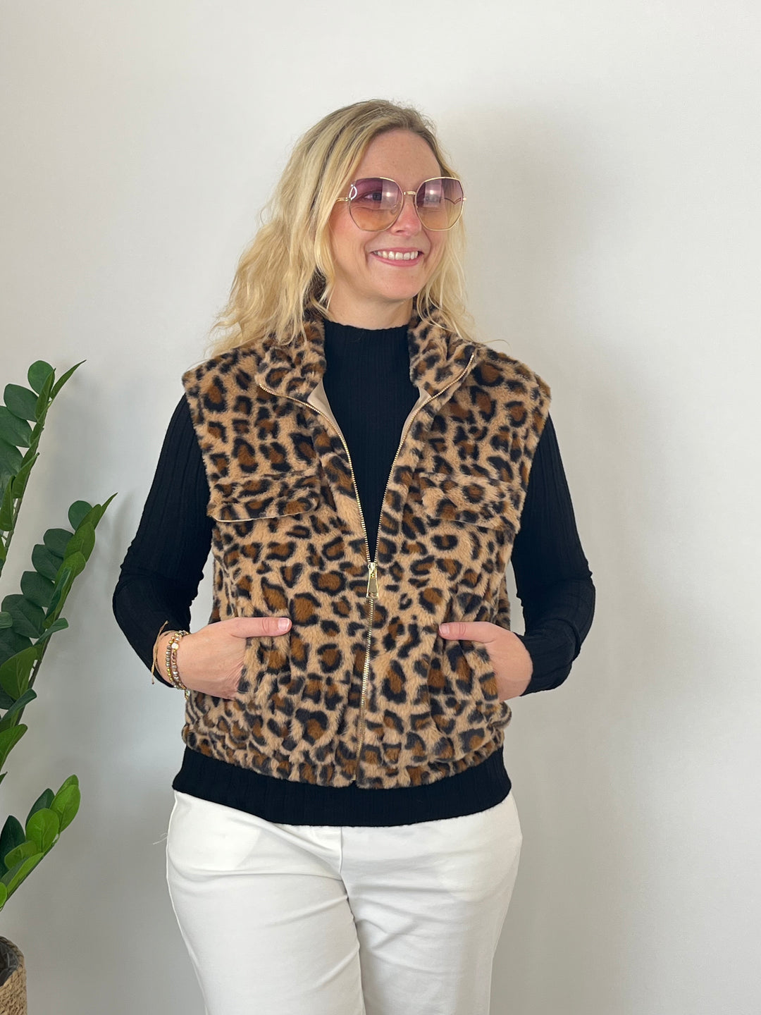 Plüschweste Leo, beige