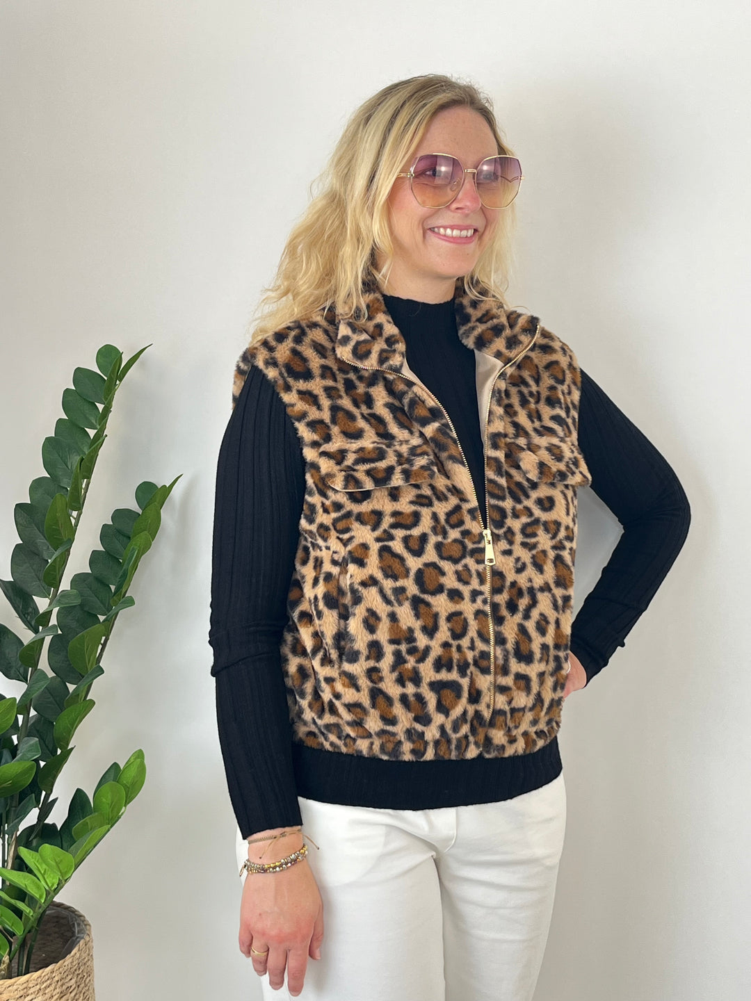 Plüschweste Leo, beige