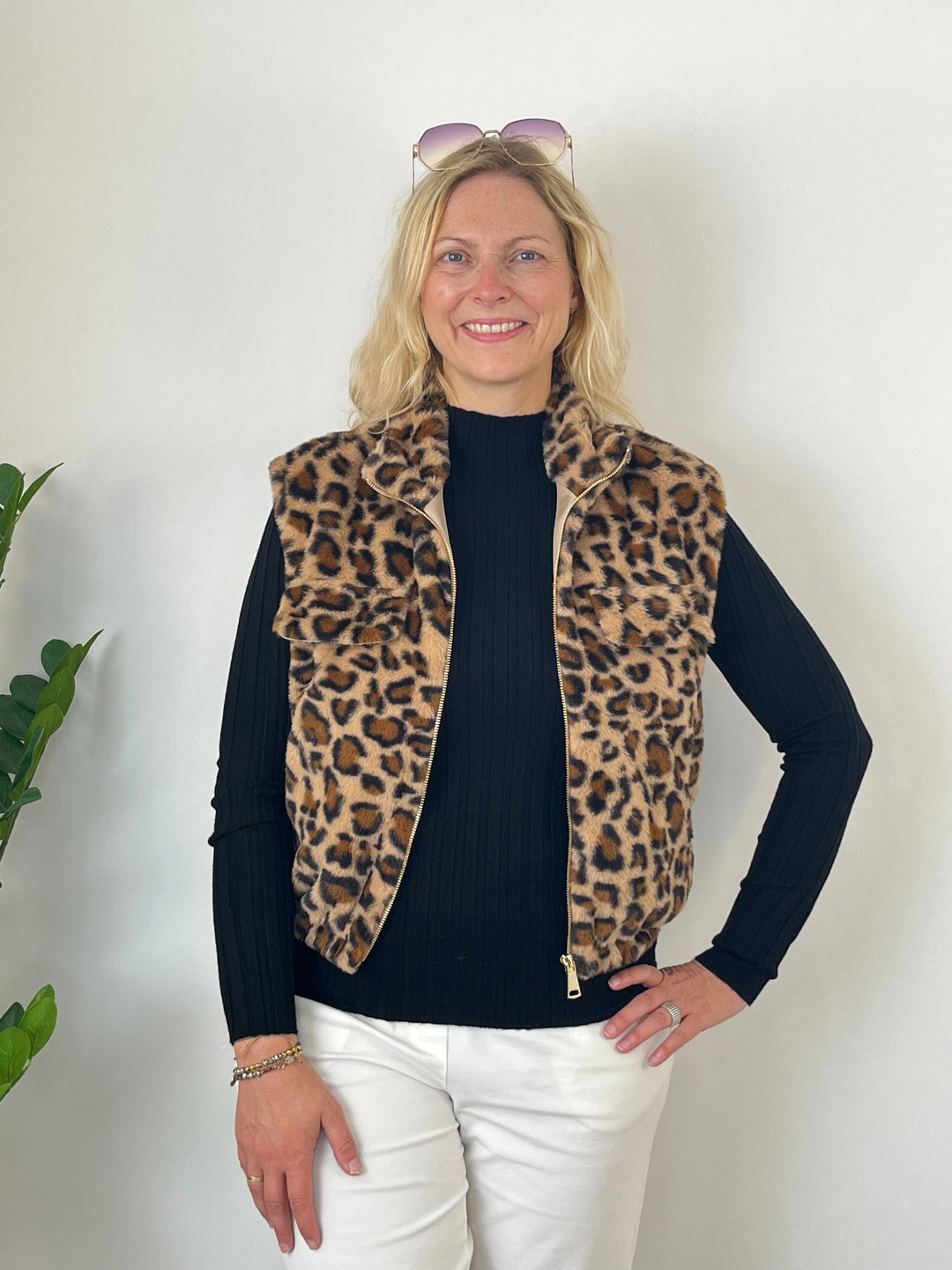 Plüschweste Leo, beige