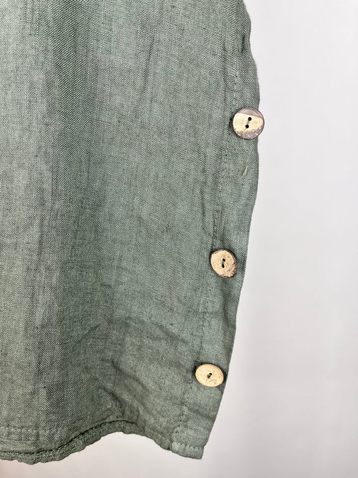 Leinenbluse mit Zierknöpfen, khaki von Bella Vita - Mode &amp; Lifestyle