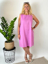 Sommerkleid A-Linie mit Leinen, beere von Bella Vita - Mode & Lifestyle
