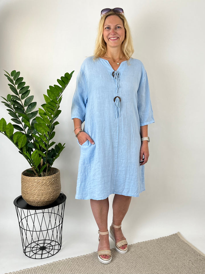 Leinenkleid "Natural Chic", hellblau von Bella Vita - Mode &amp; Lifestyle