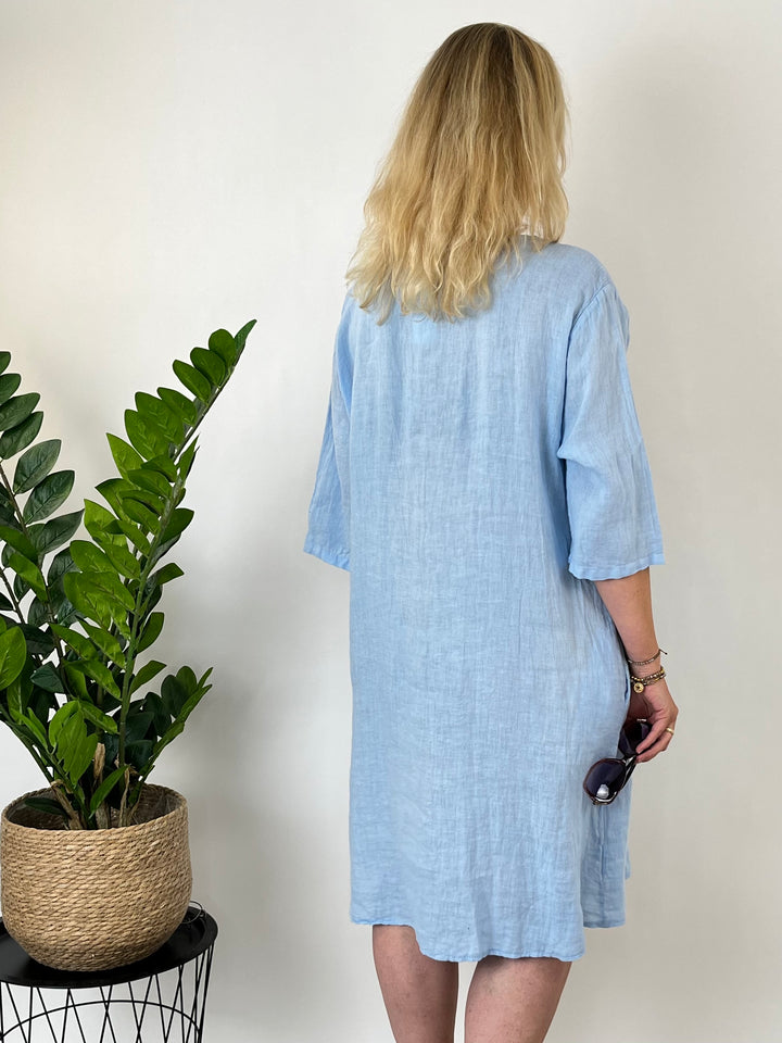 Leinenkleid "Natural Chic", hellblau von Bella Vita - Mode &amp; Lifestyle