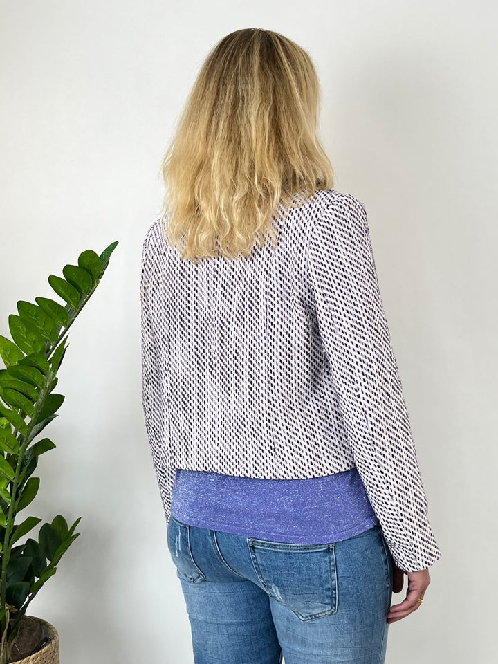 Jacquard-Blazer, lila-weiß von Bella Vita - Mode &amp; Lifestyle