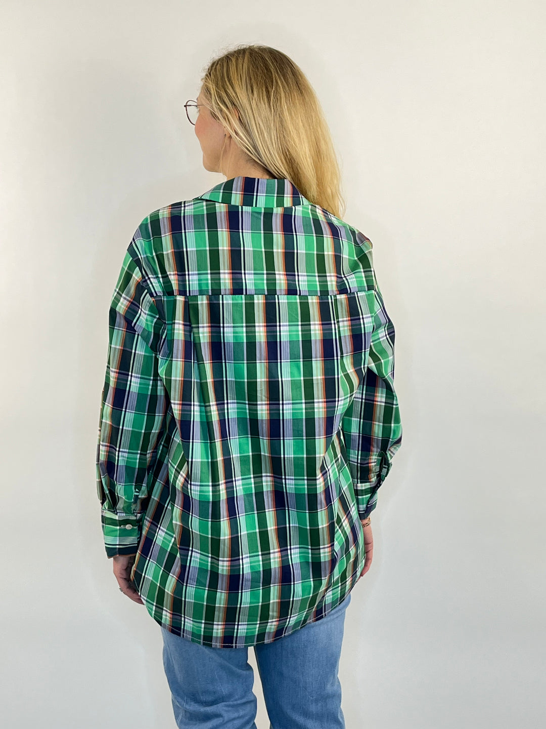 Hemdbluse mit Krawatte, grün-kariert von Bella Vita - Mode & Lifestyle