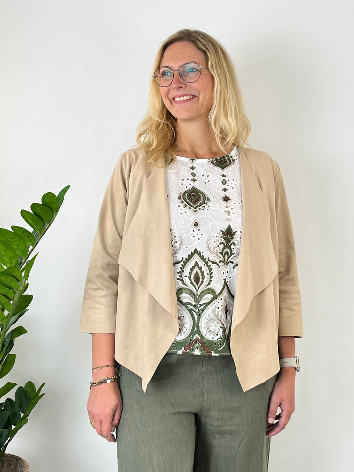 Veloursjacke in offener Form, beige von Bella Vita - Mode &amp; Lifestyle