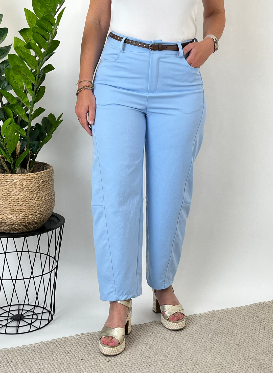 7/8-Hose im sportiven Look, hellblau von Bella Vita - Mode &amp; Lifestyle