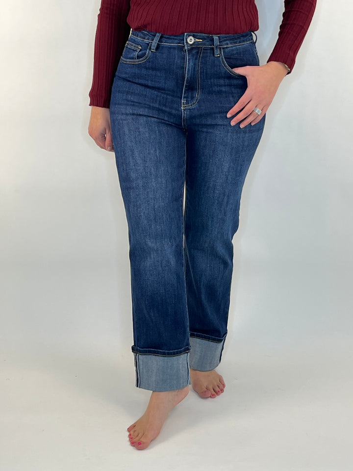Marlene-Jeans mit Aufschlag, dark blue von Bella Vita - Mode & Lifestyle