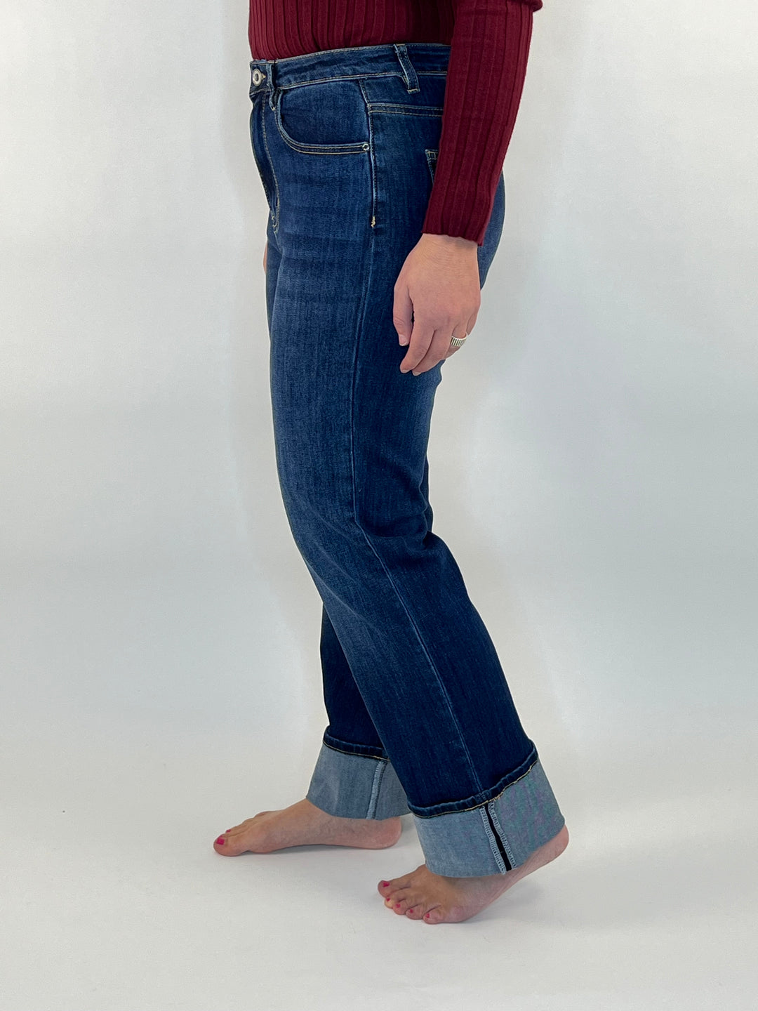 Marlene-Jeans mit Aufschlag, dark blue von Bella Vita - Mode & Lifestyle