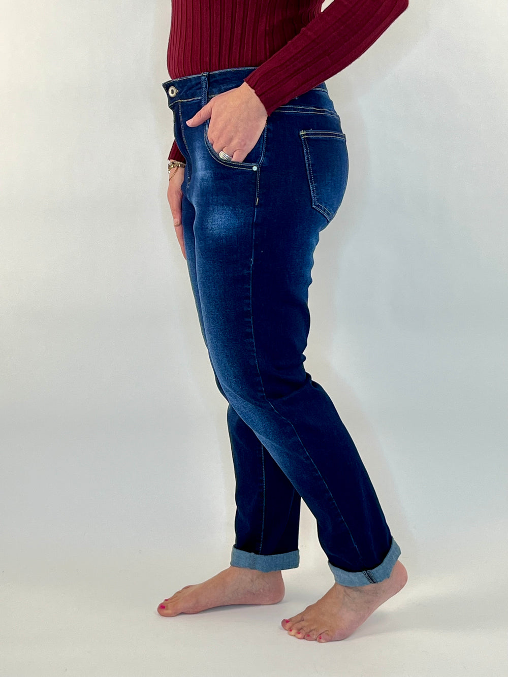 Jeans, straight-cut, dark-blue von Bella Vita - Mode & Lifestyle