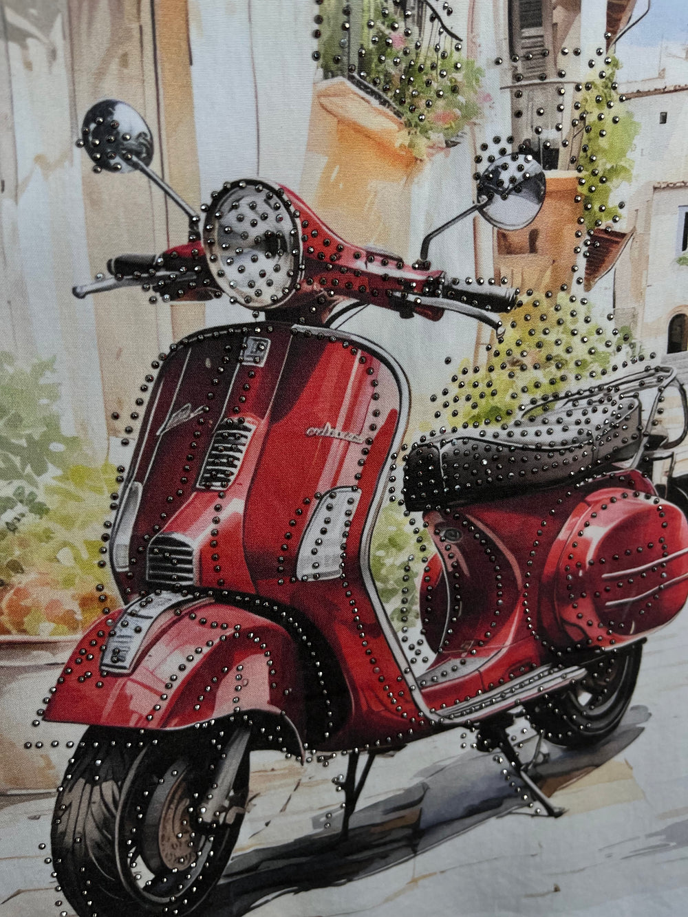 Shirt „Vespa“ mit Glitzersteinchen, rot von Bella Vita - Mode & Lifestyle