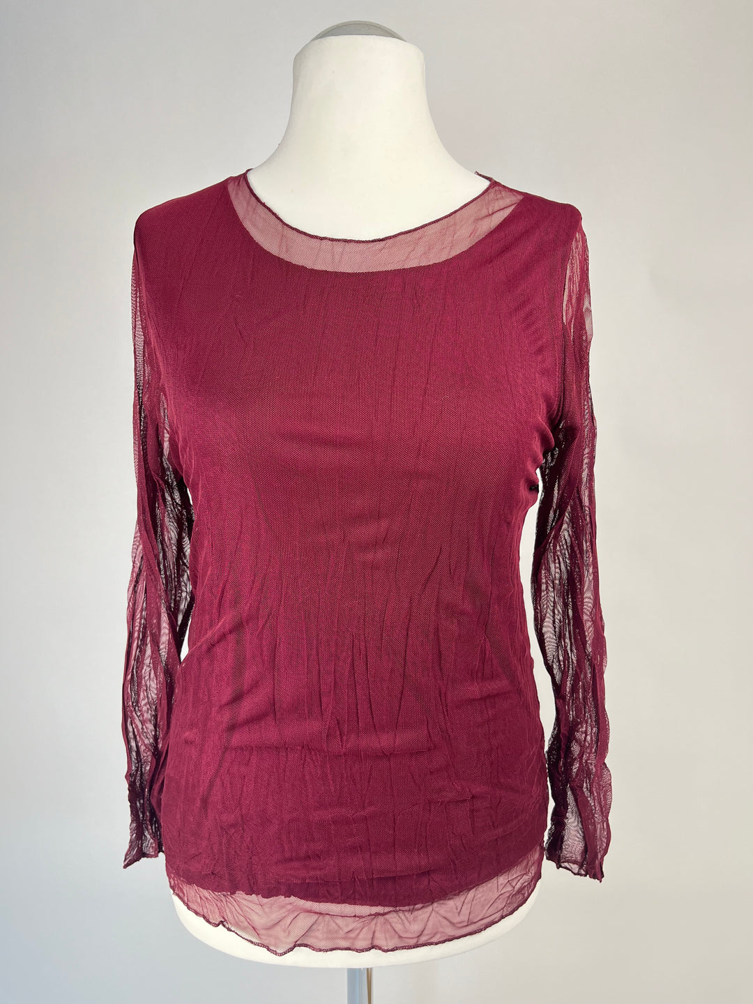 Mesh-Shirt, bordeaux von Bella Vita - Mode & Lifestyle