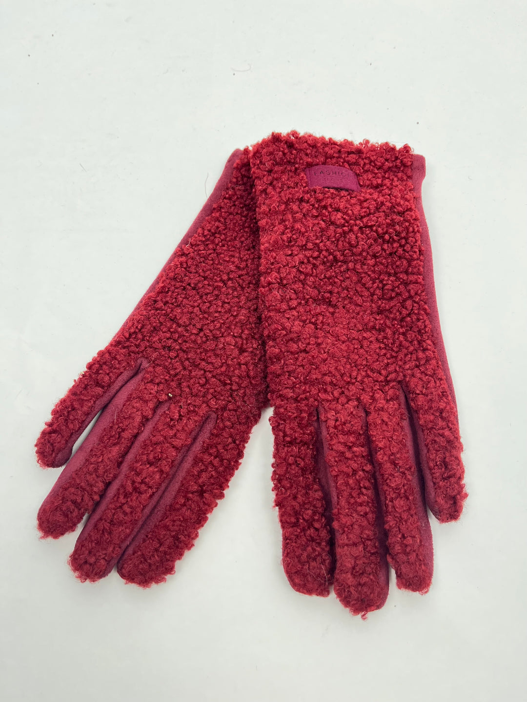 Bouclé-Handschuhe, bordeaux von Bella Vita - Mode & Lifestyle