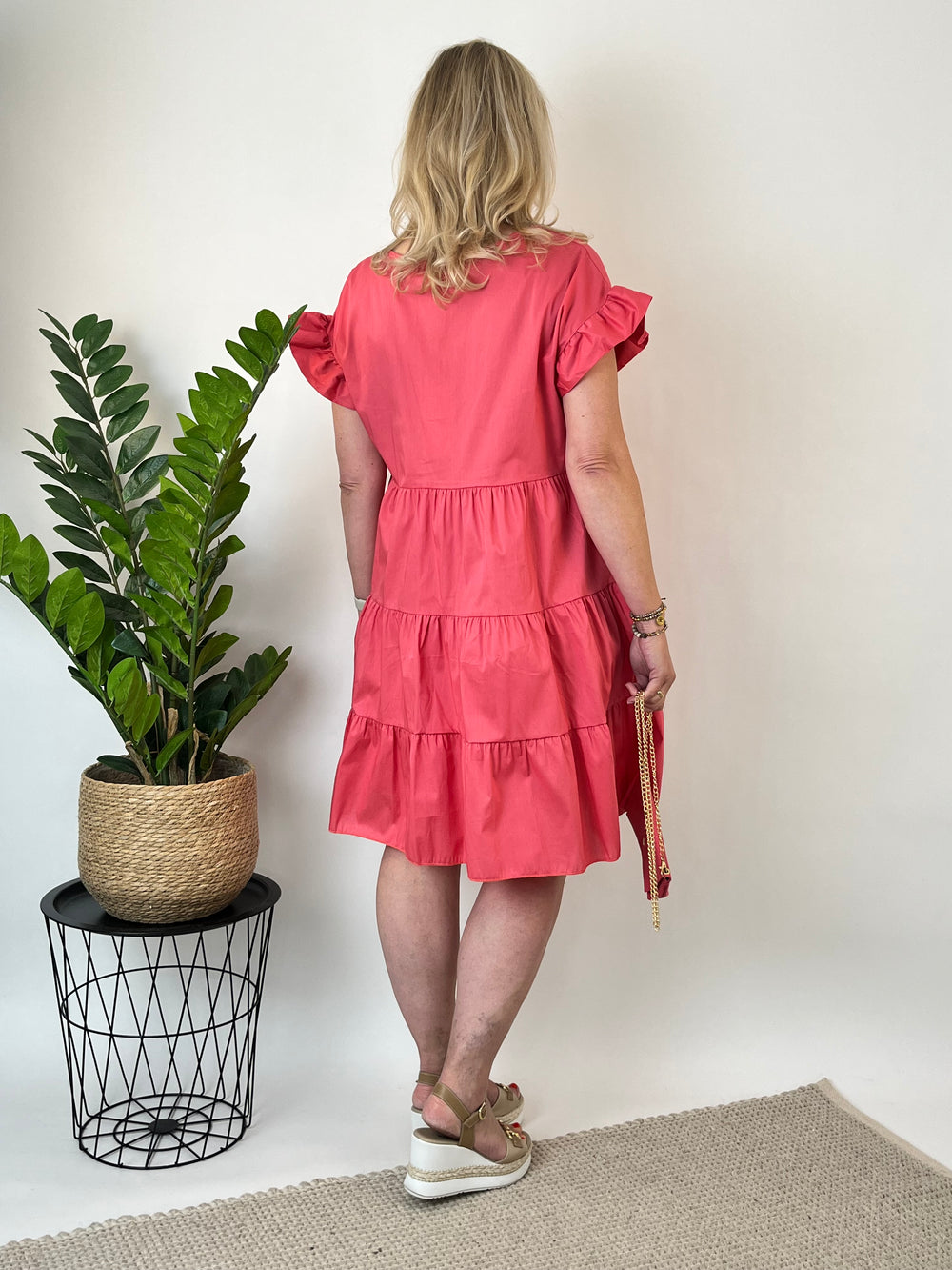 Stufenkleid mit Volants und Mini-Bag, rot von Bella Vita - Mode & Lifestyle