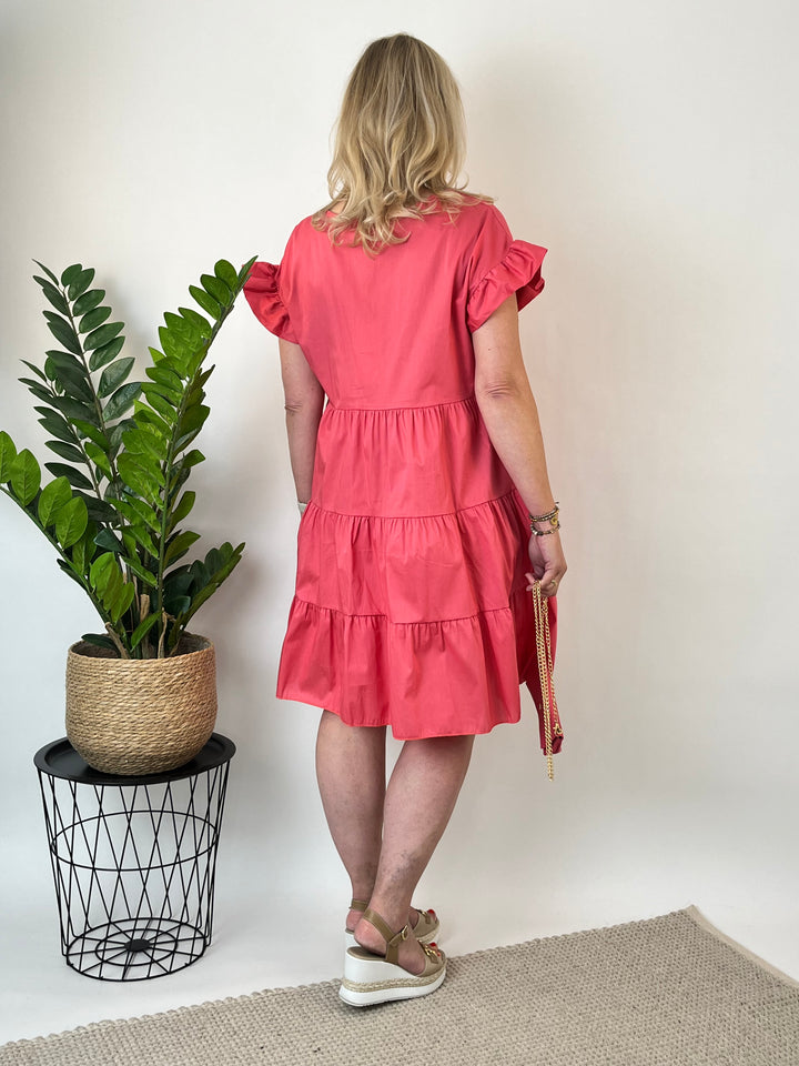 Stufenkleid mit Volants und Mini-Bag, rot von Bella Vita - Mode &amp; Lifestyle