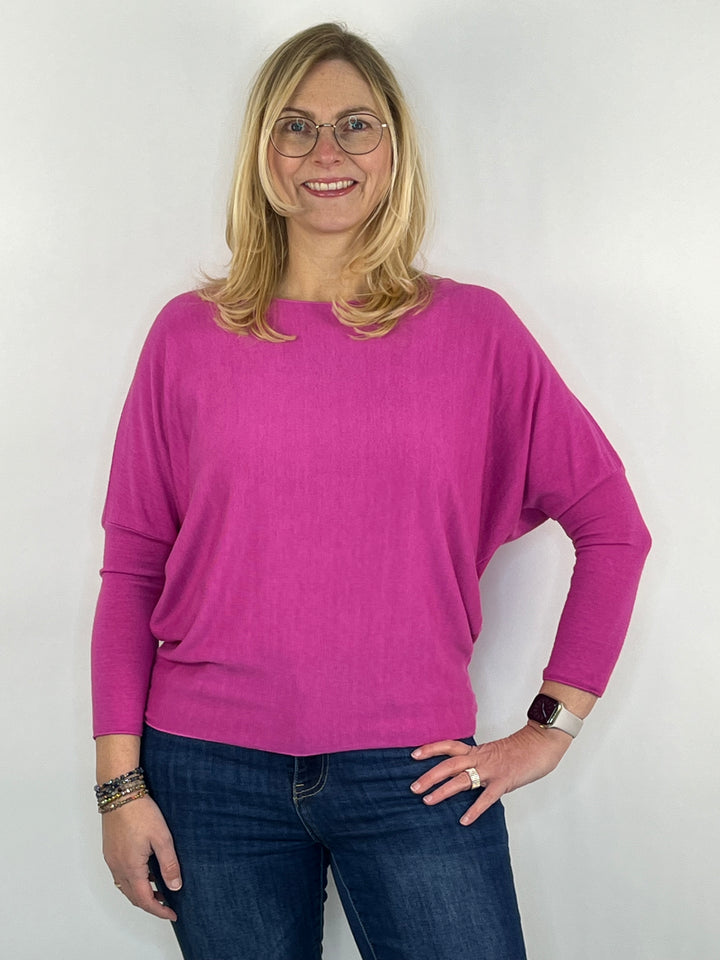 Pullover mit Fledermausarm, pink von Bella Vita - Mode & Lifestyle