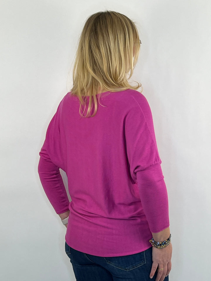 Pullover mit Fledermausarm, pink von Bella Vita - Mode & Lifestyle