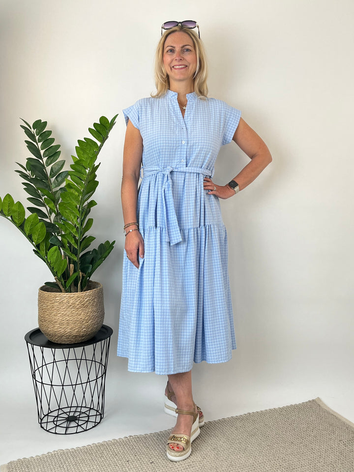 Sommerkleid mit Karomuster, hellblau von Bella Vita - Mode &amp; Lifestyle