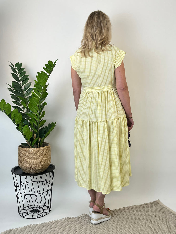 Sommerkleid mit Karomuster, vanillegelb von Bella Vita - Mode &amp; Lifestyle