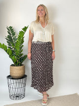 Tupfenrock im Knitterlook, braun von Bella Vita - Mode & Lifestyle