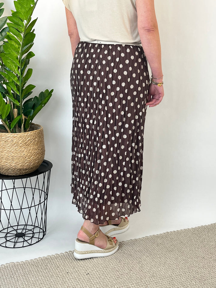 Tupfenrock im Knitterlook, braun von Bella Vita - Mode &amp; Lifestyle